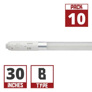 10 Pack - 30 Inch LED T8 Sign Tube, 11 Watts, 1600 Lumens, 40K|50K|65K, 360°