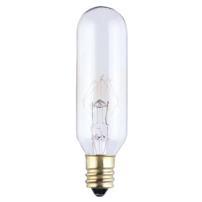 25 Watt T6 Incandescent Clear E12 (Candelabra) Base, 120 Volt, Card