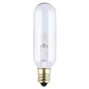 25 Watt T6 Incandescent Clear E12 (Candelabra) Base, 120 Volt, Card