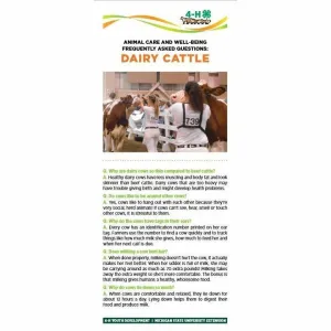 4-H Animal Care & Well-Being Bookmarks - Dairy Cattle (50 pack)