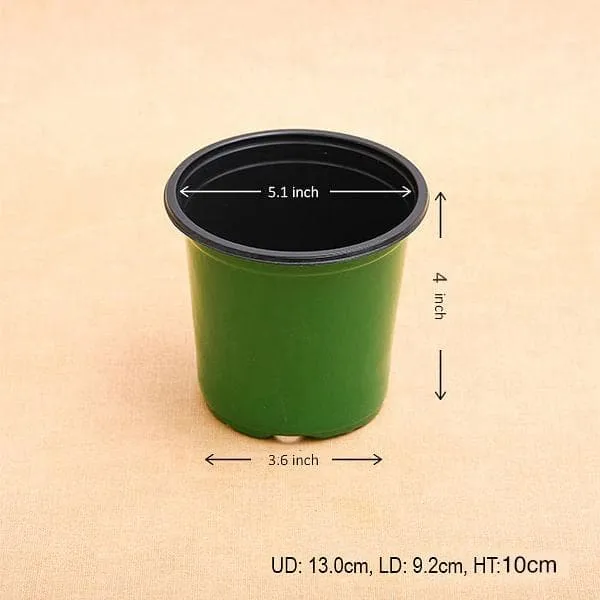 5.1 inch (13 cm) Round Plastic Thermoform Pot (Mix Color) - Pack of 20