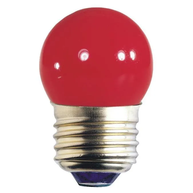 7-1/2 Watt S11 Incandescent Red E26 (Medium) Base, 120 Volt, Card