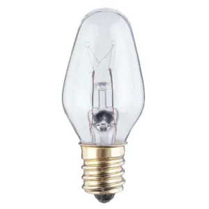 7 Watt C7 Incandescent Clear E12 (Candelabra) Base, 120 Volt, Box