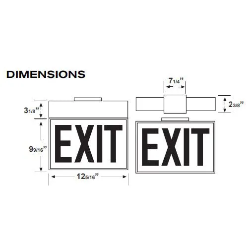 Advantage Environmental Lighting XEM10 & XEM10PU Chicago Approved Incandescent Exit Sign