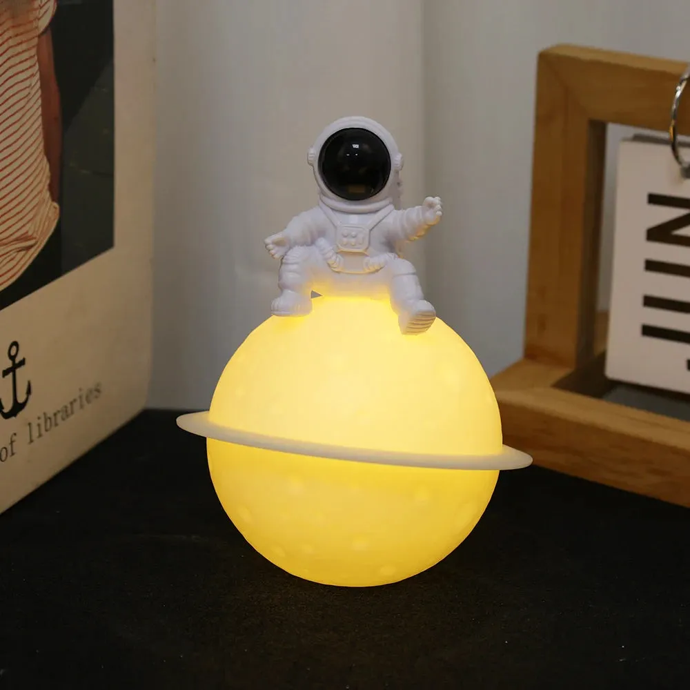 Astronaut Sitting in The Moon Night Light