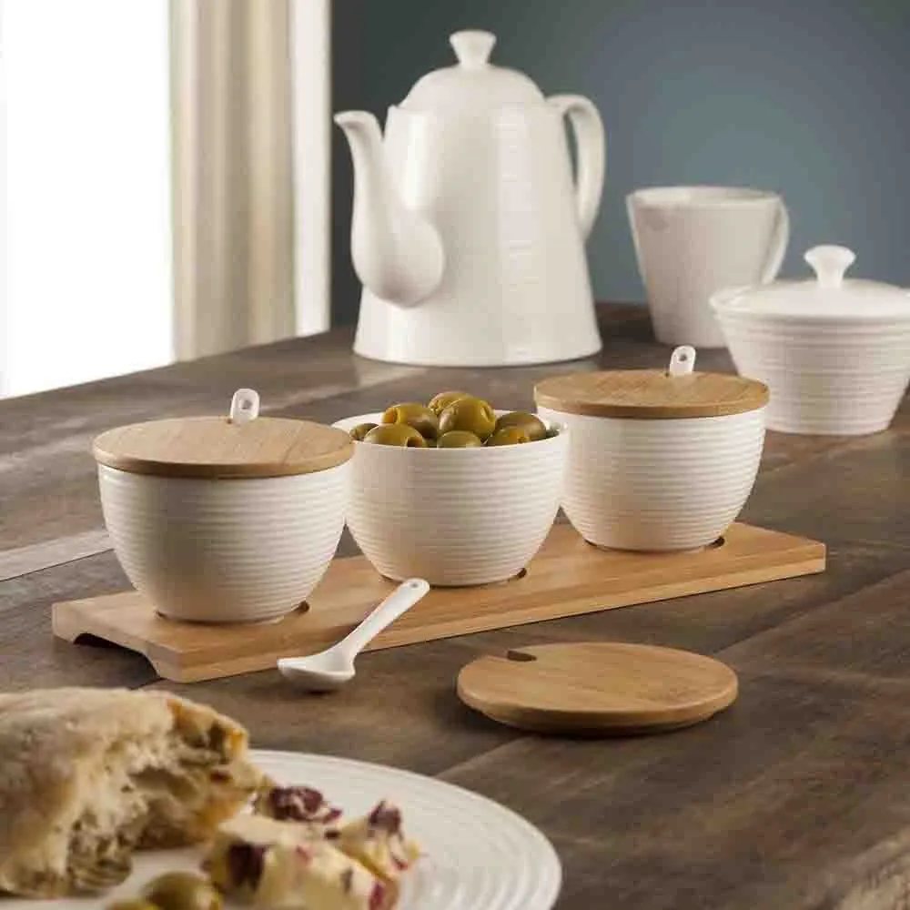 Belleek Living Ripple 3 Bowls Set