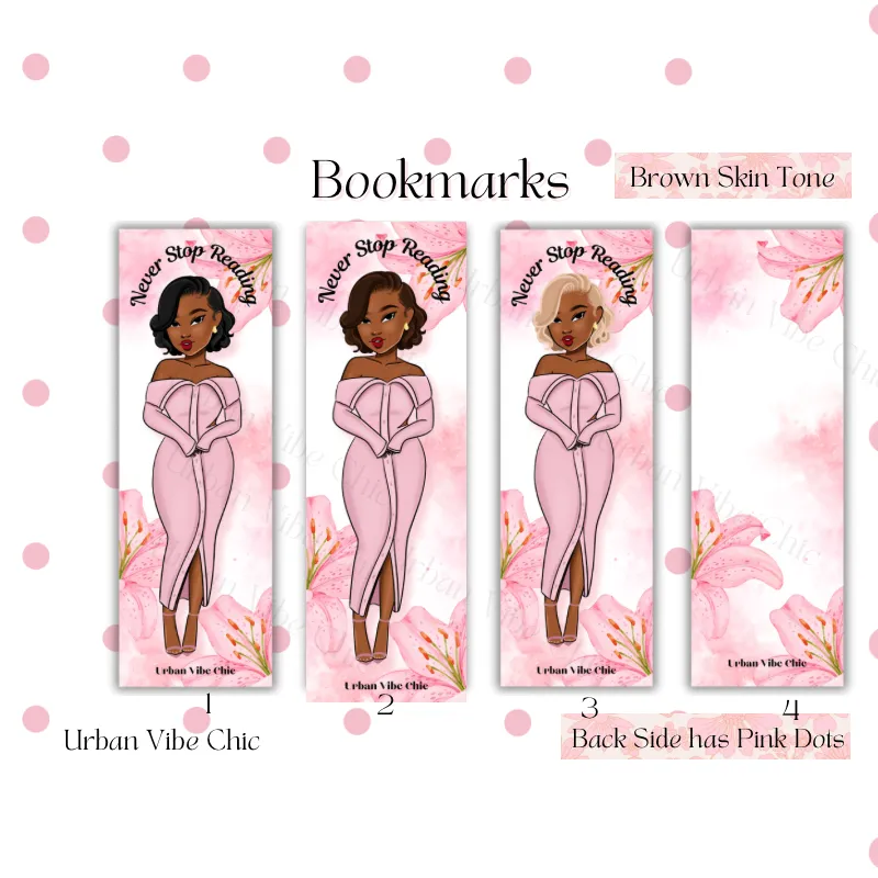 Black Girl Bookmarks - Pink Never Stop Reading