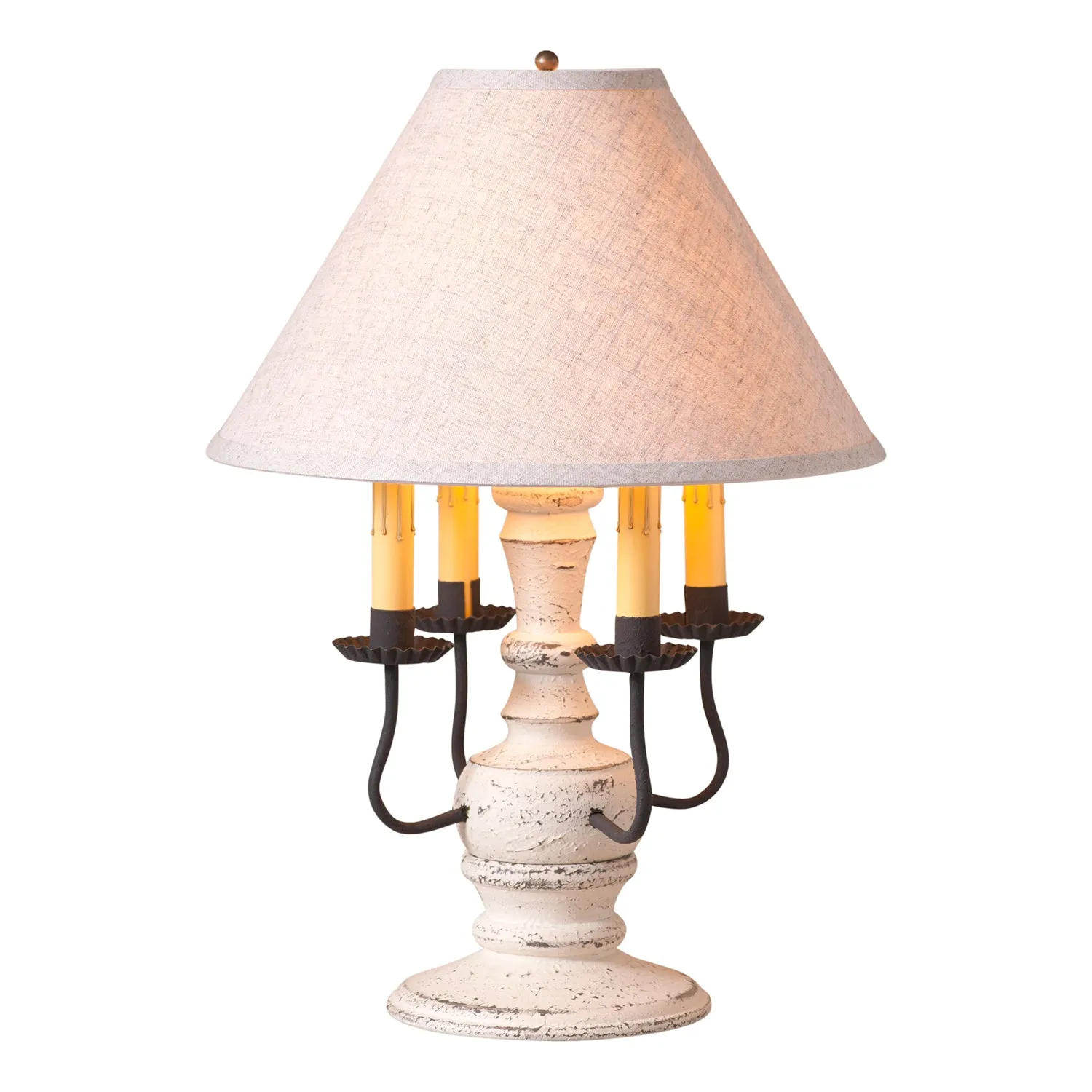 Cedar Creek Lamp in Americana White with Linen Ivory Shade