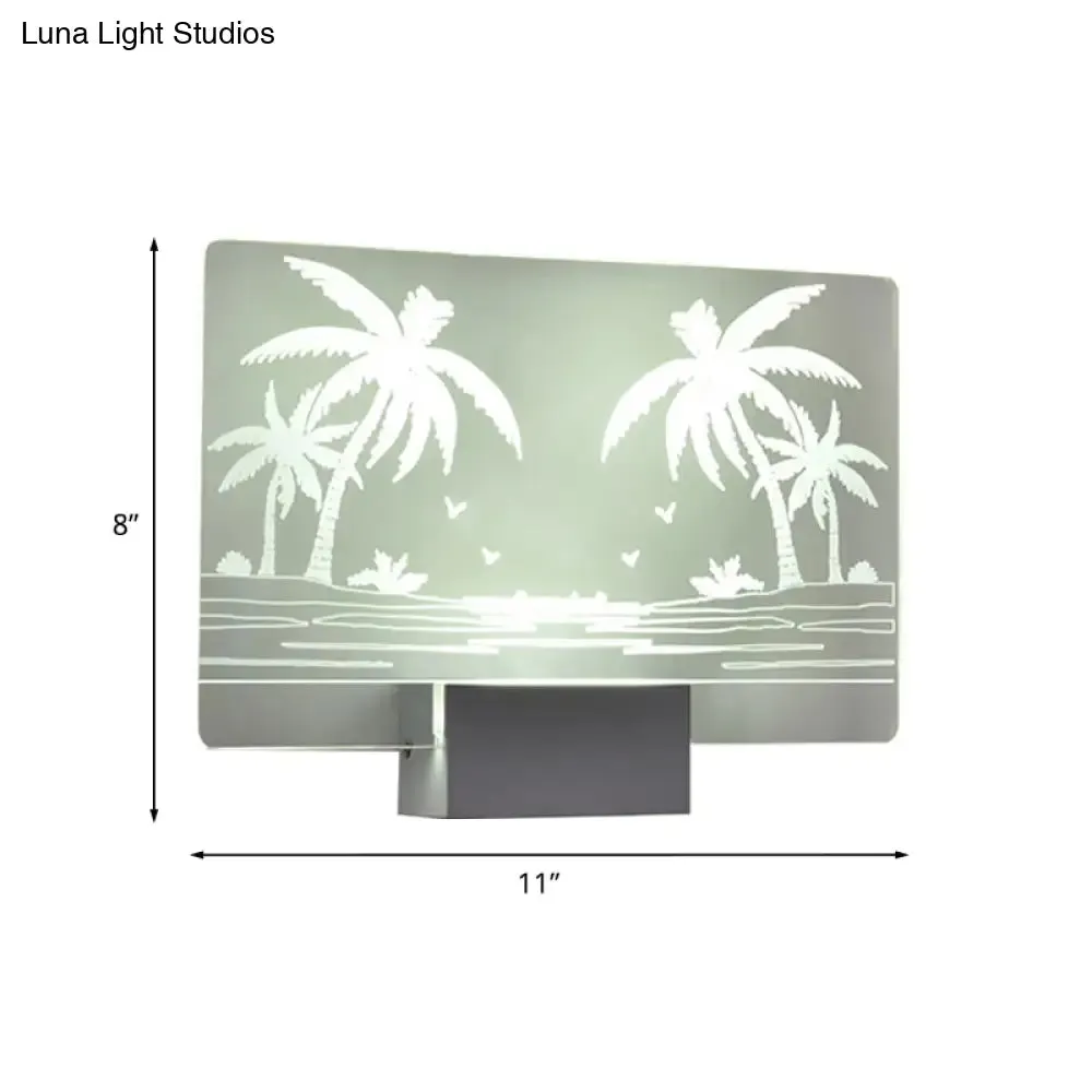 Coconut Tree/Elk LED Wall Mount Lamp with Aluminum Shade for Bedroom Artistry Lighting