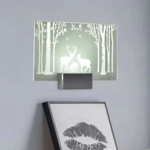 Coconut Tree/Elk LED Wall Mount Lamp with Aluminum Shade for Bedroom Artistry Lighting