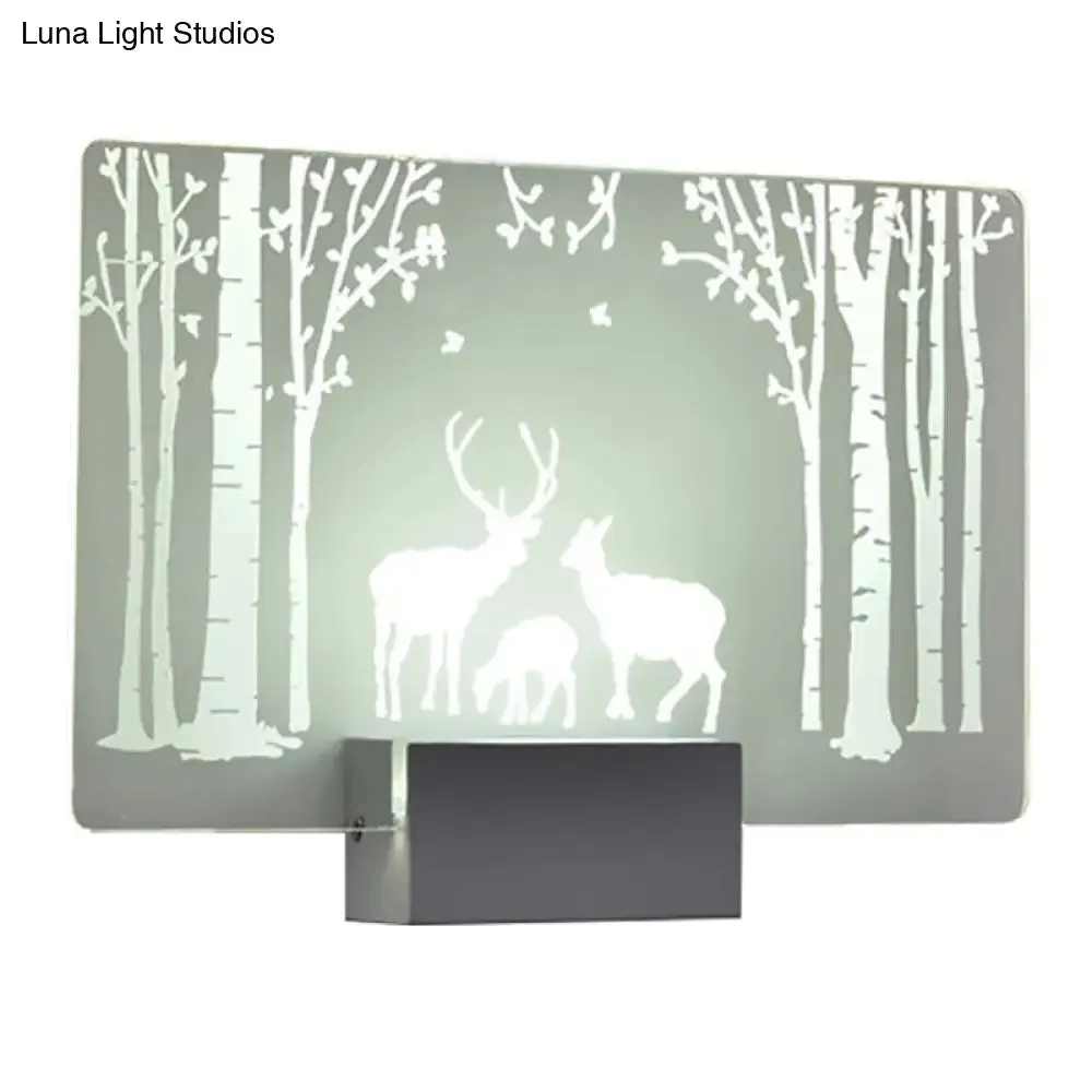 Coconut Tree/Elk LED Wall Mount Lamp with Aluminum Shade for Bedroom Artistry Lighting