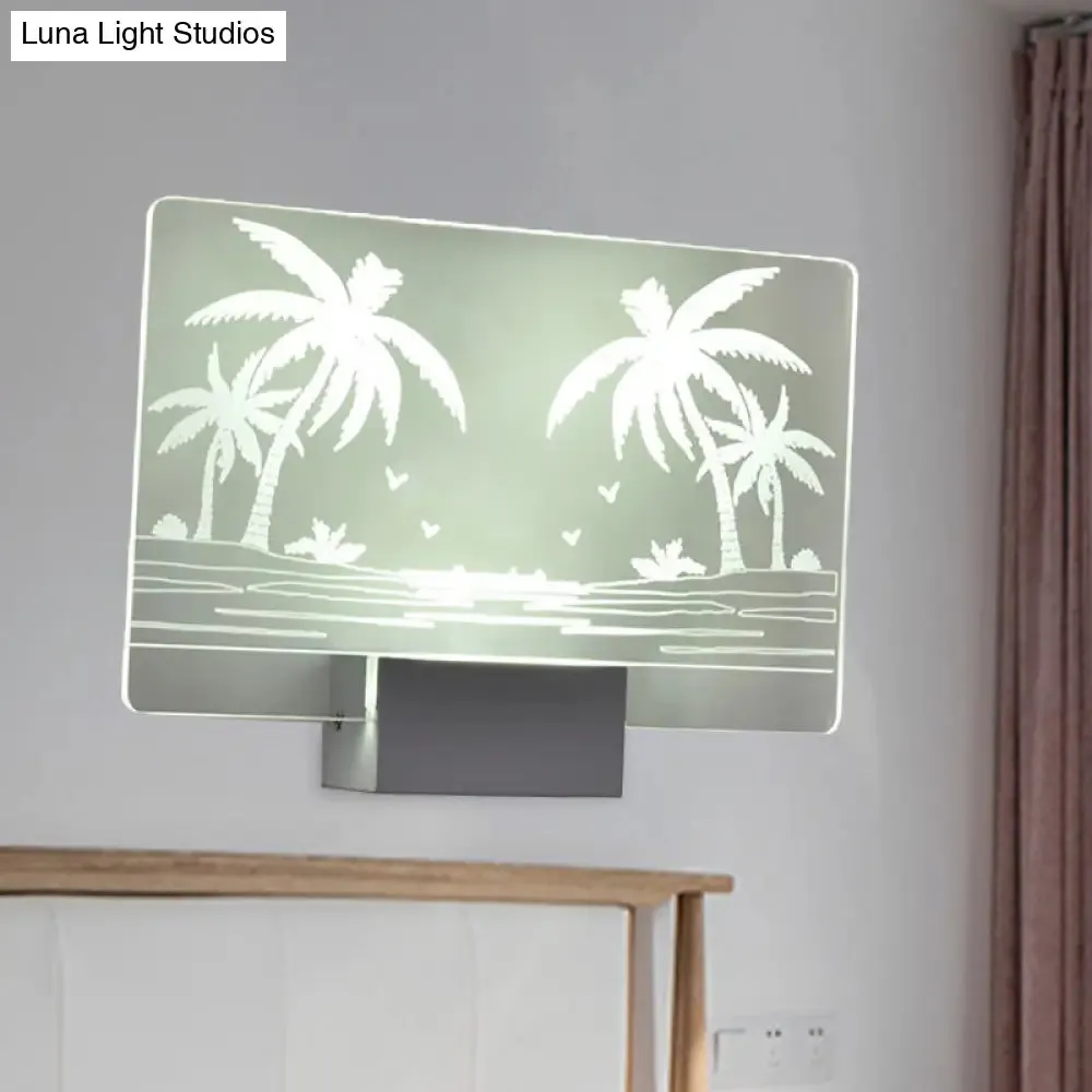 Coconut Tree/Elk LED Wall Mount Lamp with Aluminum Shade for Bedroom Artistry Lighting