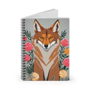 Coyote with Flowers, Spiral Notebook Journal - Write in Style