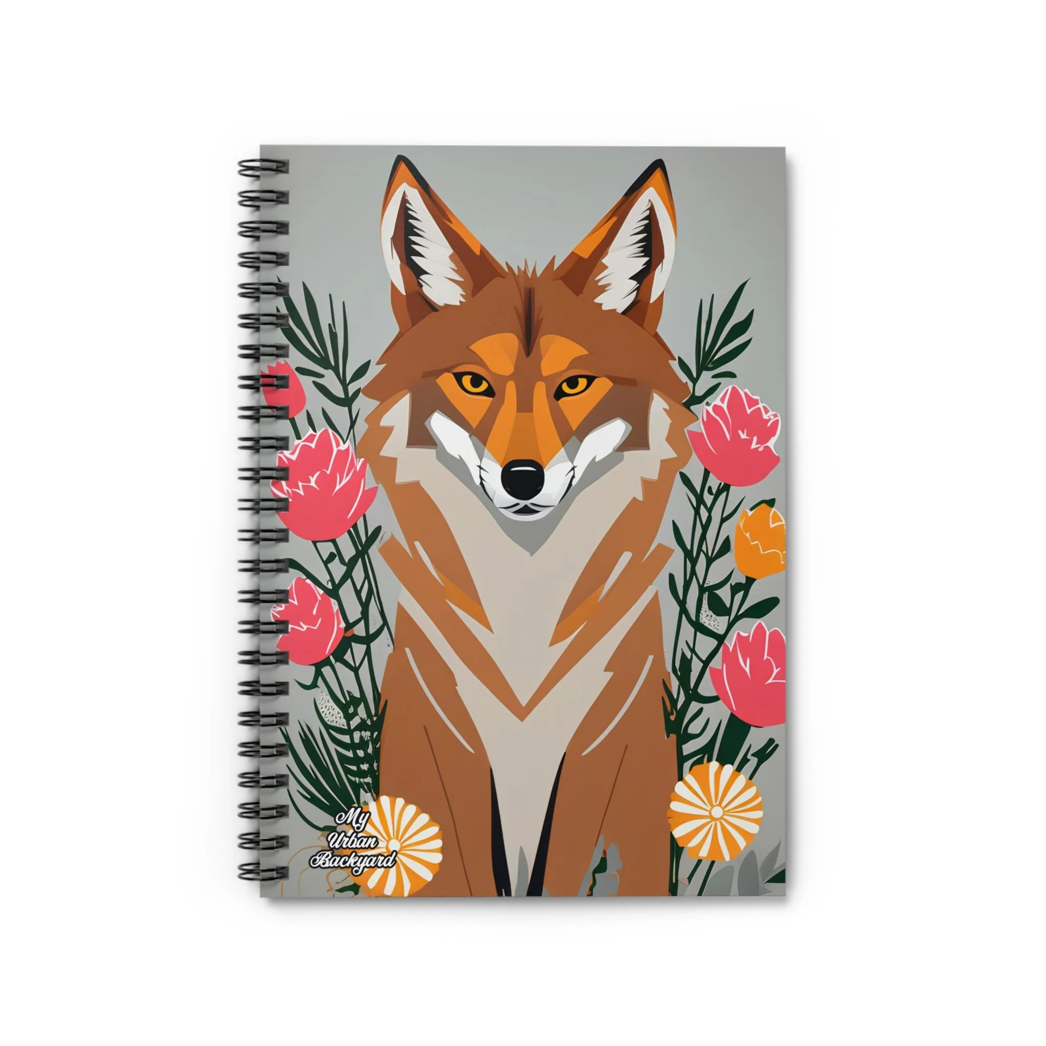 Coyote with Flowers, Spiral Notebook Journal - Write in Style