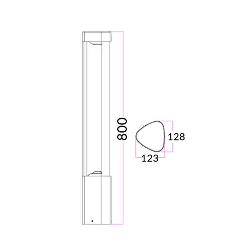 Dark Grey Modern LED Bollard Light