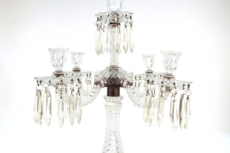 Duncan Miller Candelabra in Sandwich Glass