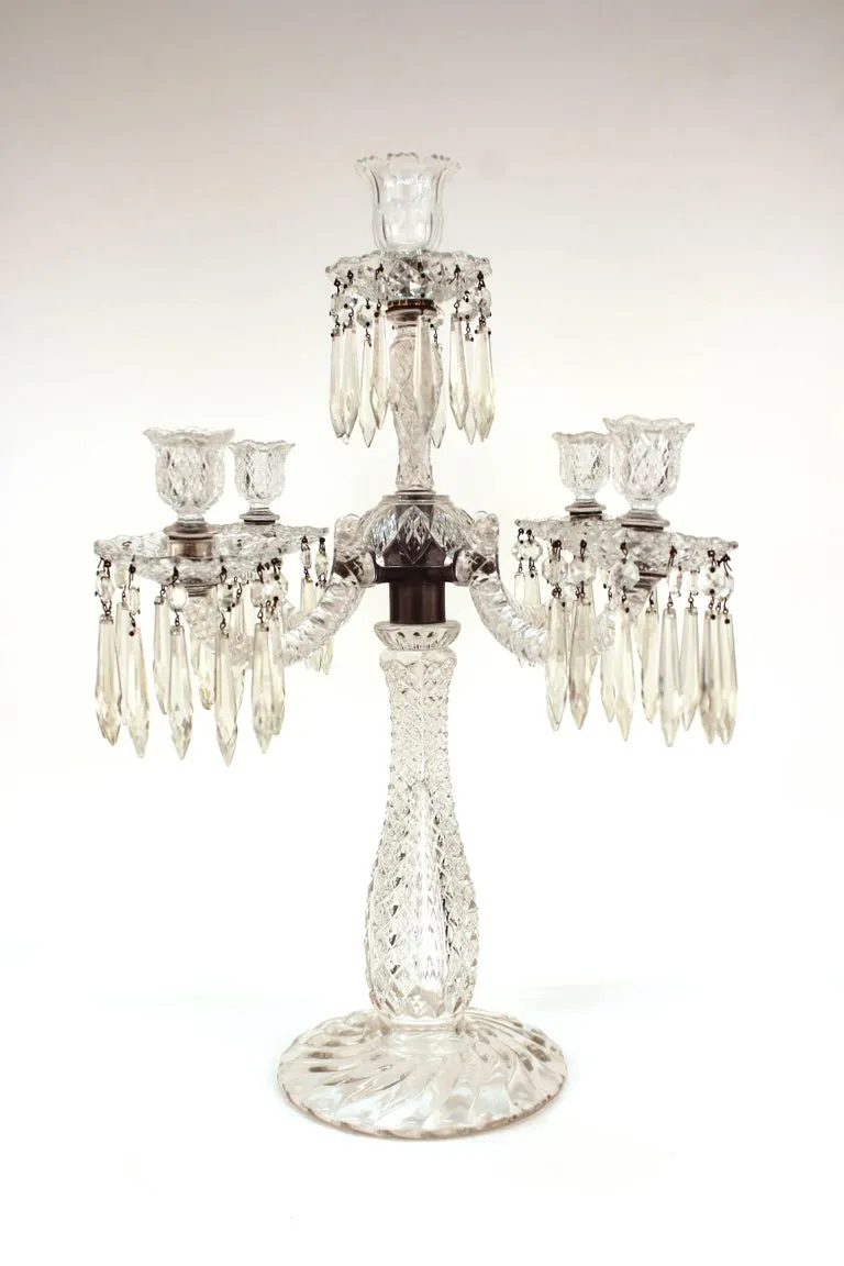 Duncan Miller Candelabra in Sandwich Glass