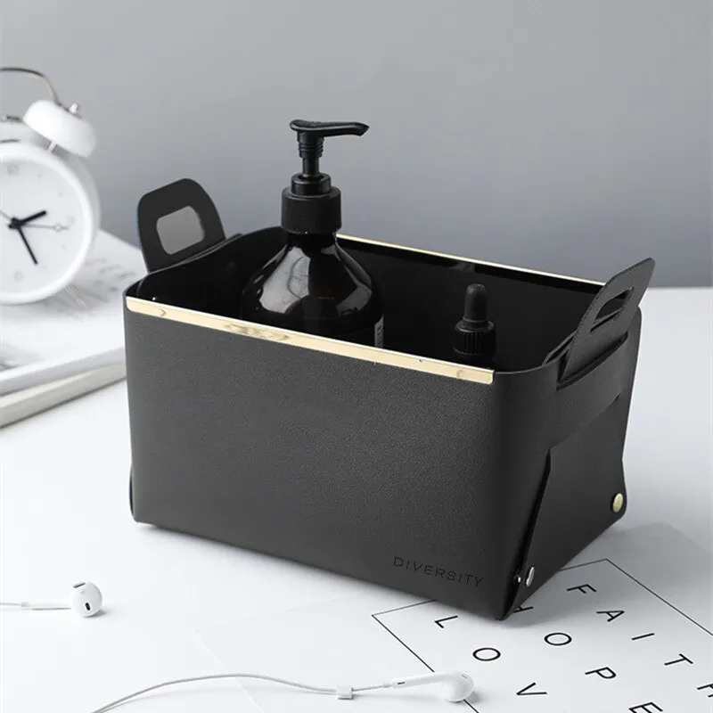 Faux Leather Nordic Storage Basket