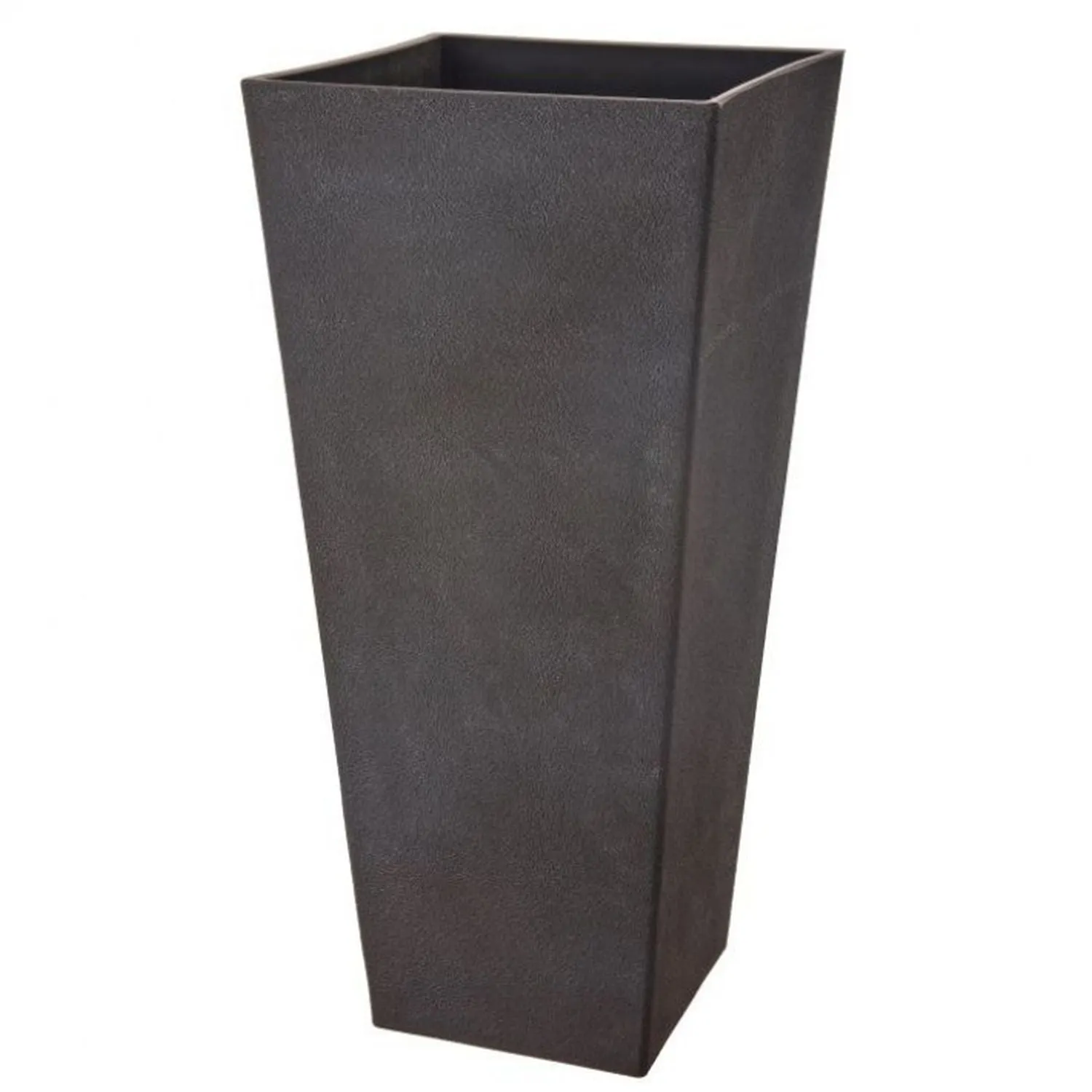 Fiber Resin Poured Cement Tall Planter 12.6" x 27.6"T Charcoal