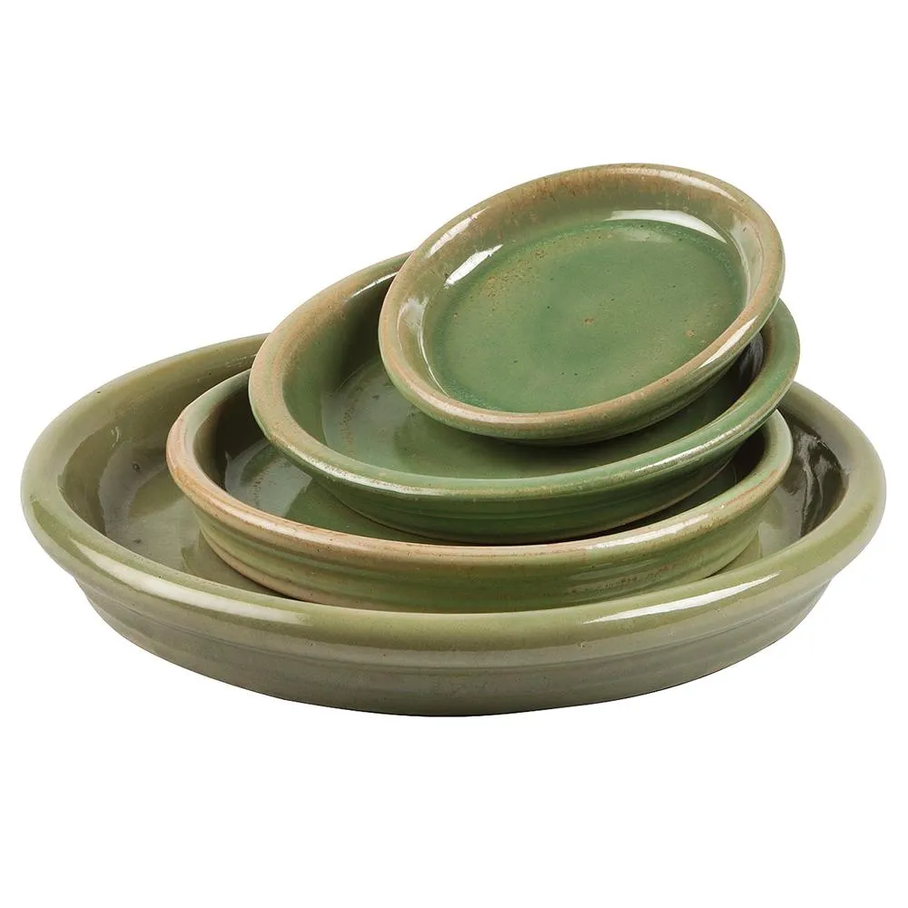 Fully Glazed Saucers Ice Green 10.75in