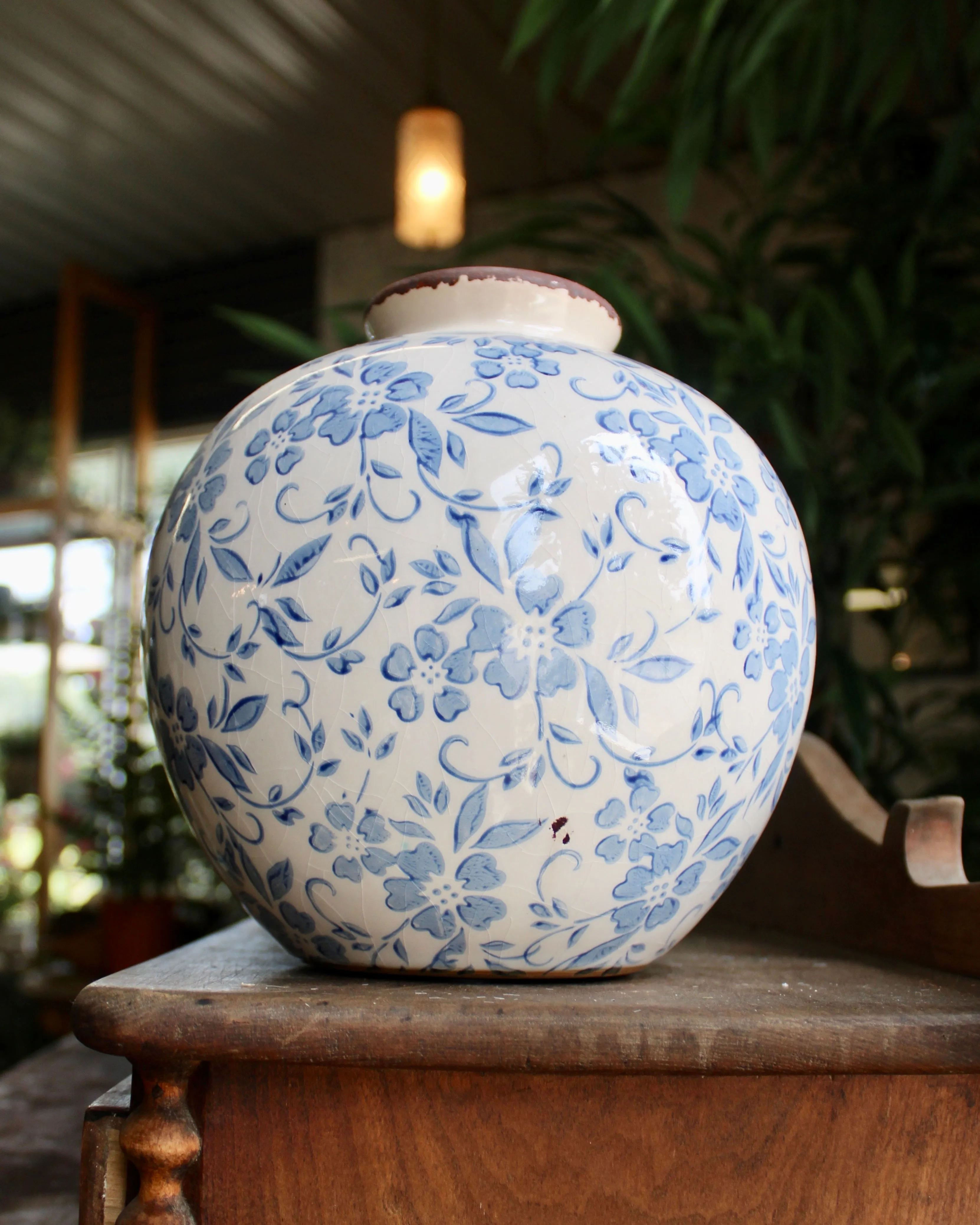 Glazed Terracotta Transferware Vase