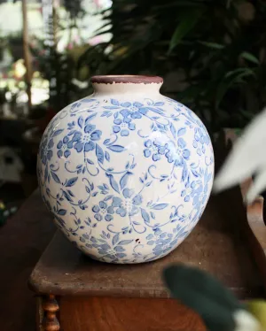 Glazed Terracotta Transferware Vase