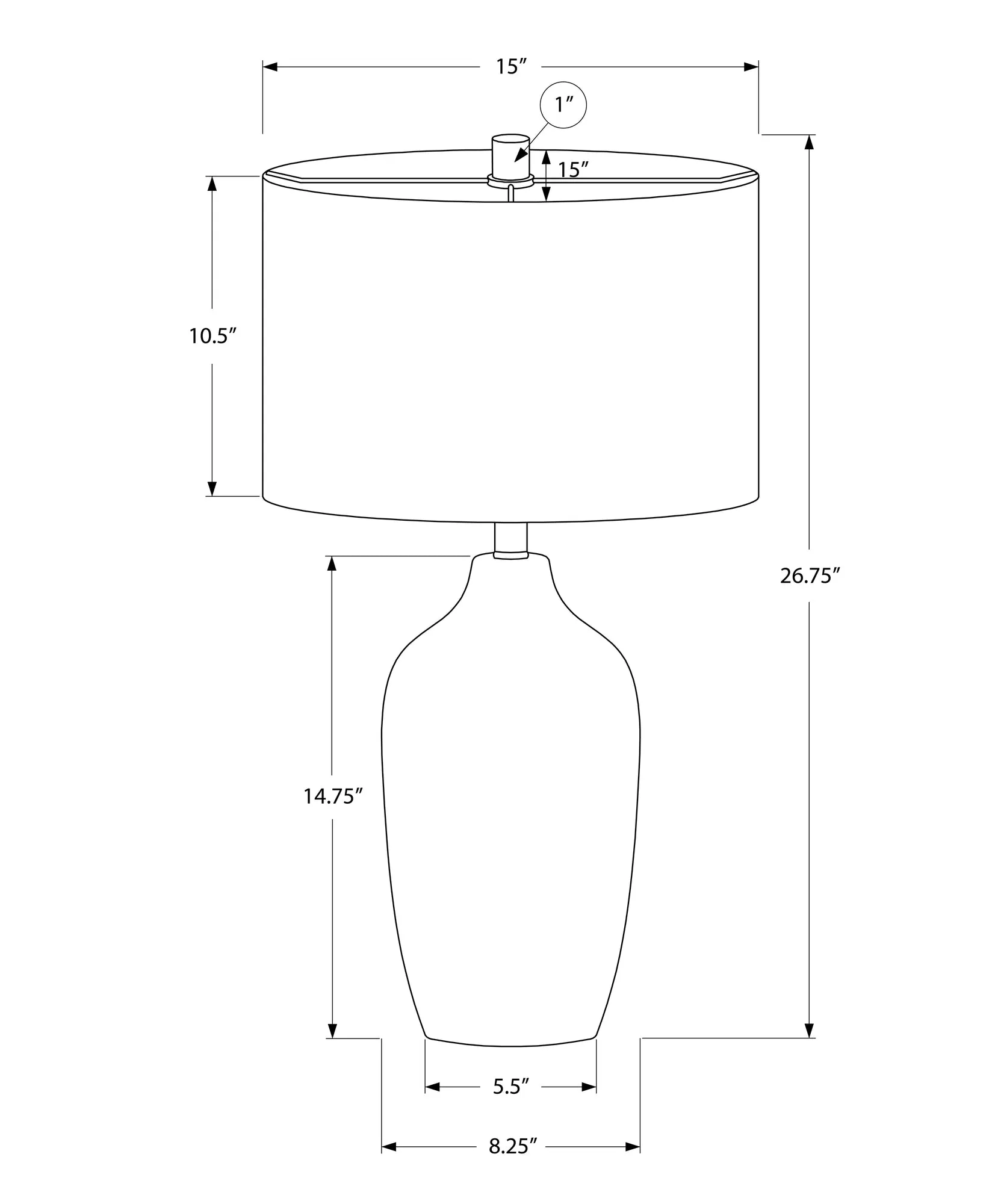 GlowDome: Elegant Illumination, 27"H Table Lamp