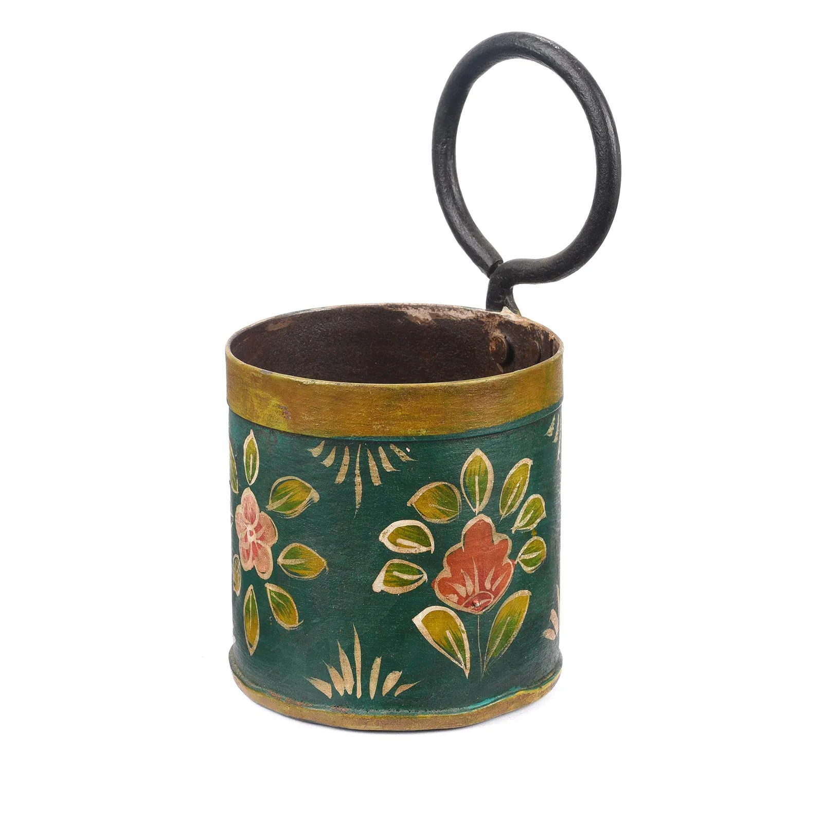 Green Floral Painted Bottle Carriers