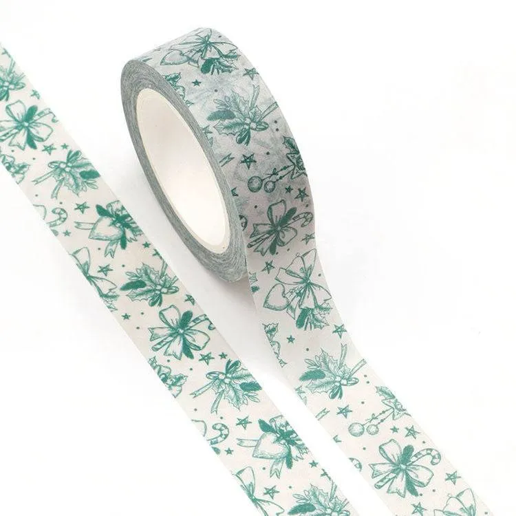 Green Retro Winter Christmas Design Washi Tape