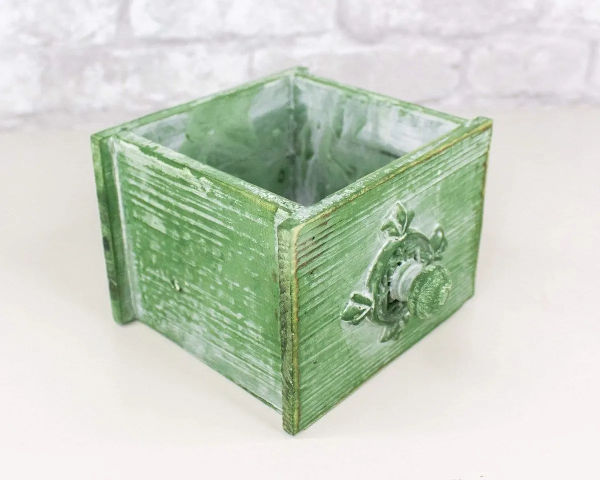 Green Rustic Wooden Drawer (Multiple Sizes)