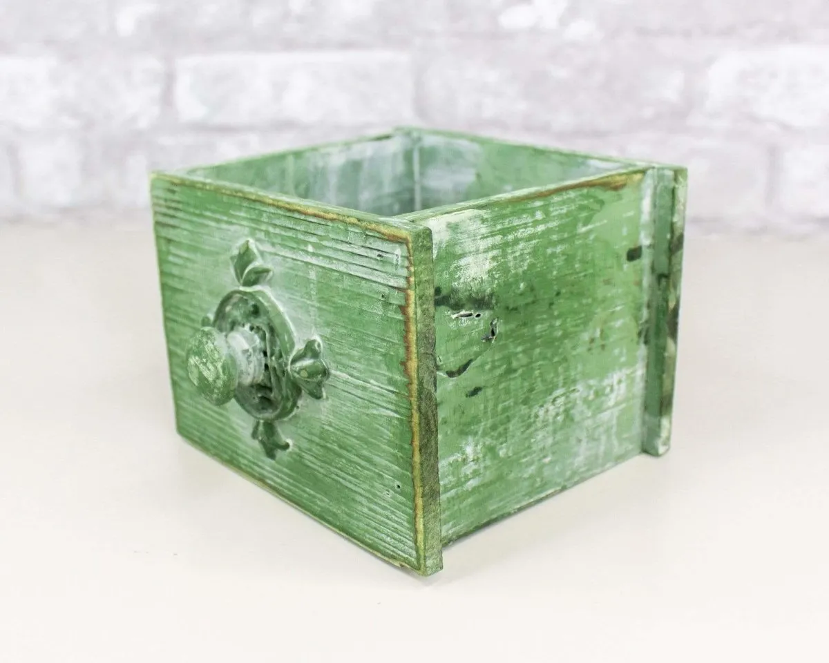 Green Rustic Wooden Drawer (Multiple Sizes)