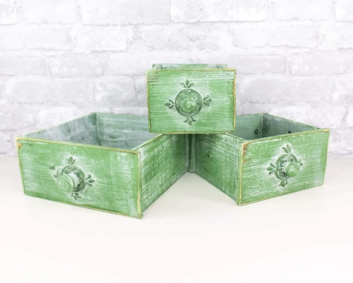 Green Rustic Wooden Drawer (Multiple Sizes)