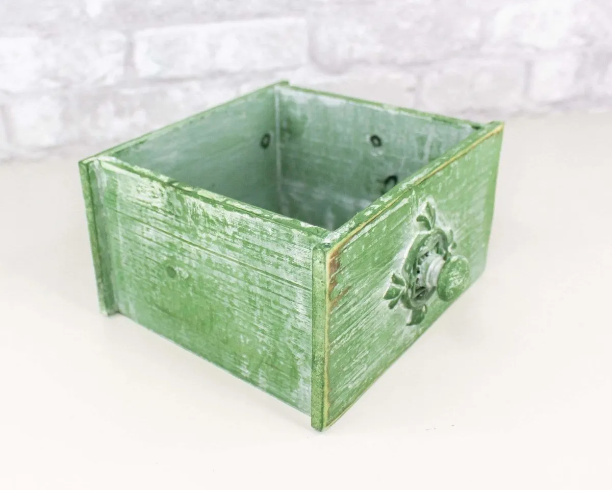 Green Rustic Wooden Drawer (Multiple Sizes)