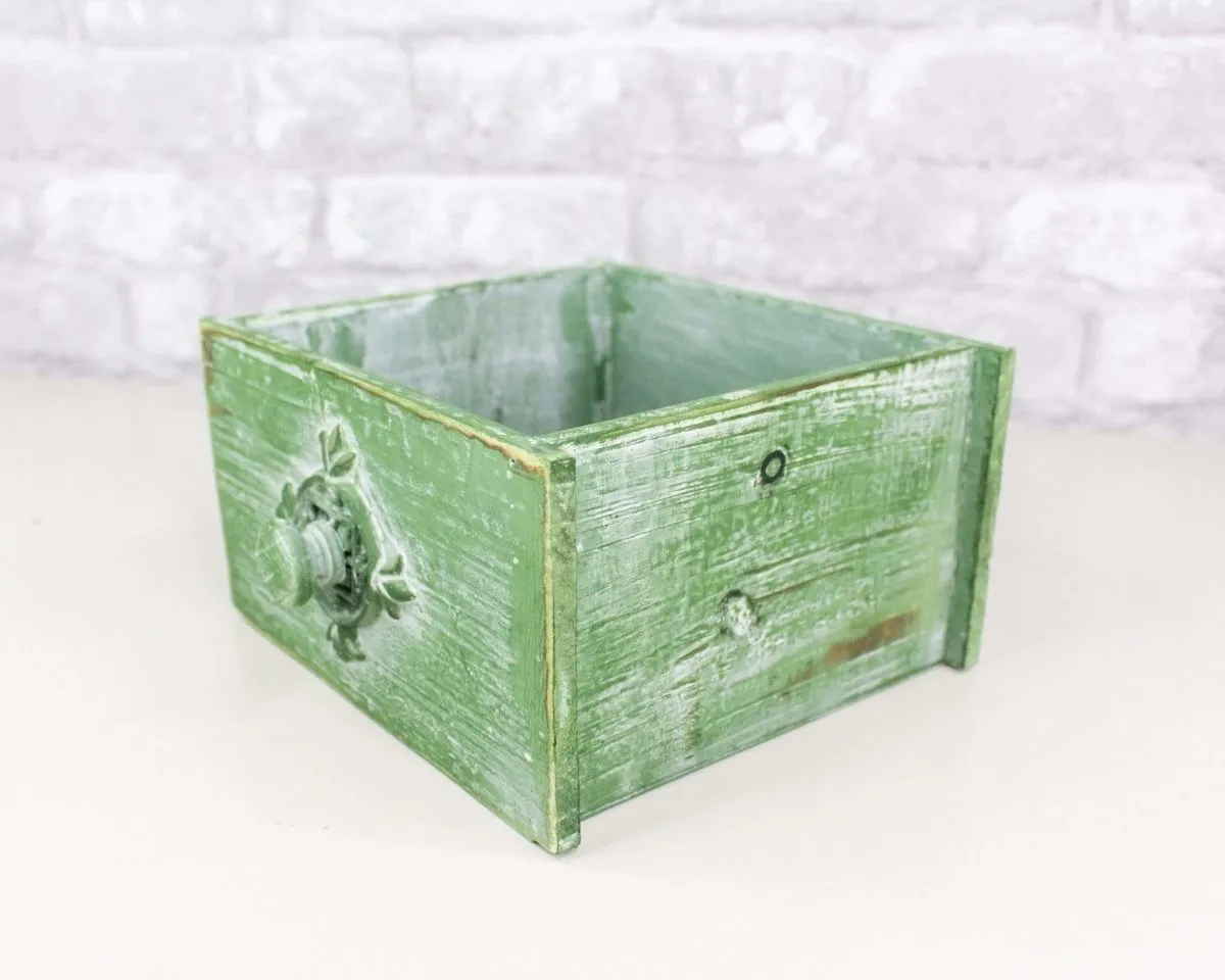 Green Rustic Wooden Drawer (Multiple Sizes)