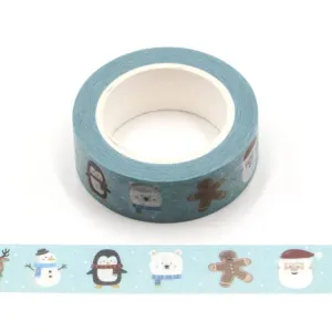 Happy Christmas Faces Washi Tape