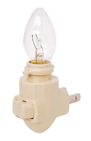 Ivory / Beige Night Light Base w/4 Watt Bulb