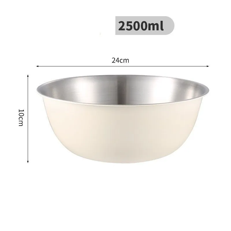 Japanese Stainless Steel Salad Bowls with Scale