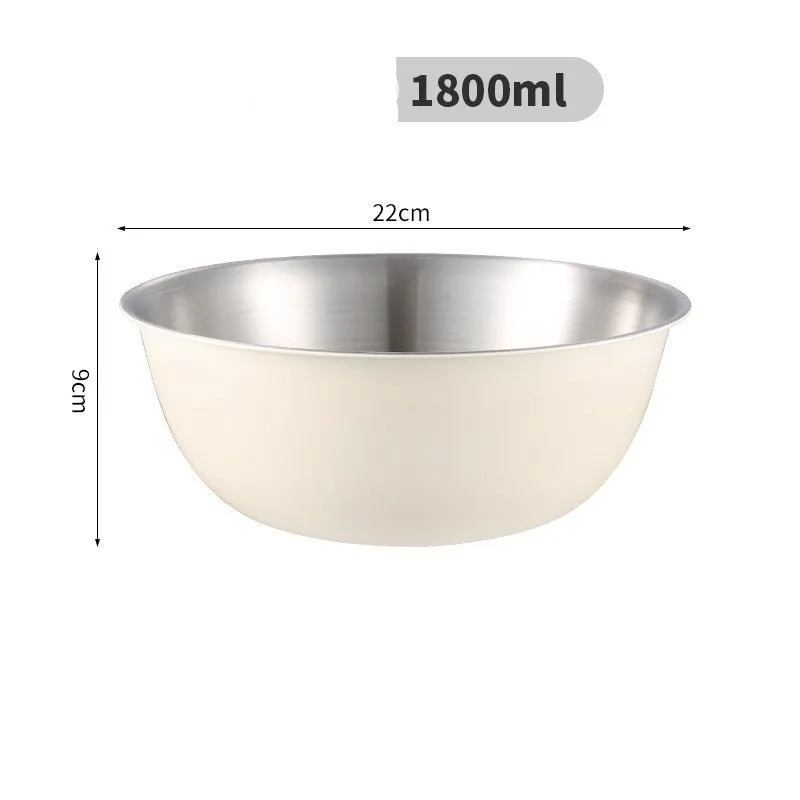 Japanese Stainless Steel Salad Bowls with Scale