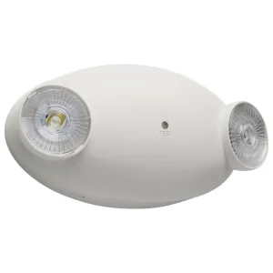 LED Emergency Light, 0.8 Watts, 2 Round Light Heads, 120-277V, White