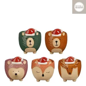 Mica Decorations 8.5cm Christmas Animal Small Plant Pot (Choice of 5)