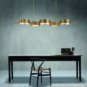 Modern Gold Metal Chandelier With Circular Elements