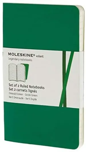 Moleskine Volant Ruled Pocket Notebook Set of 2 Green