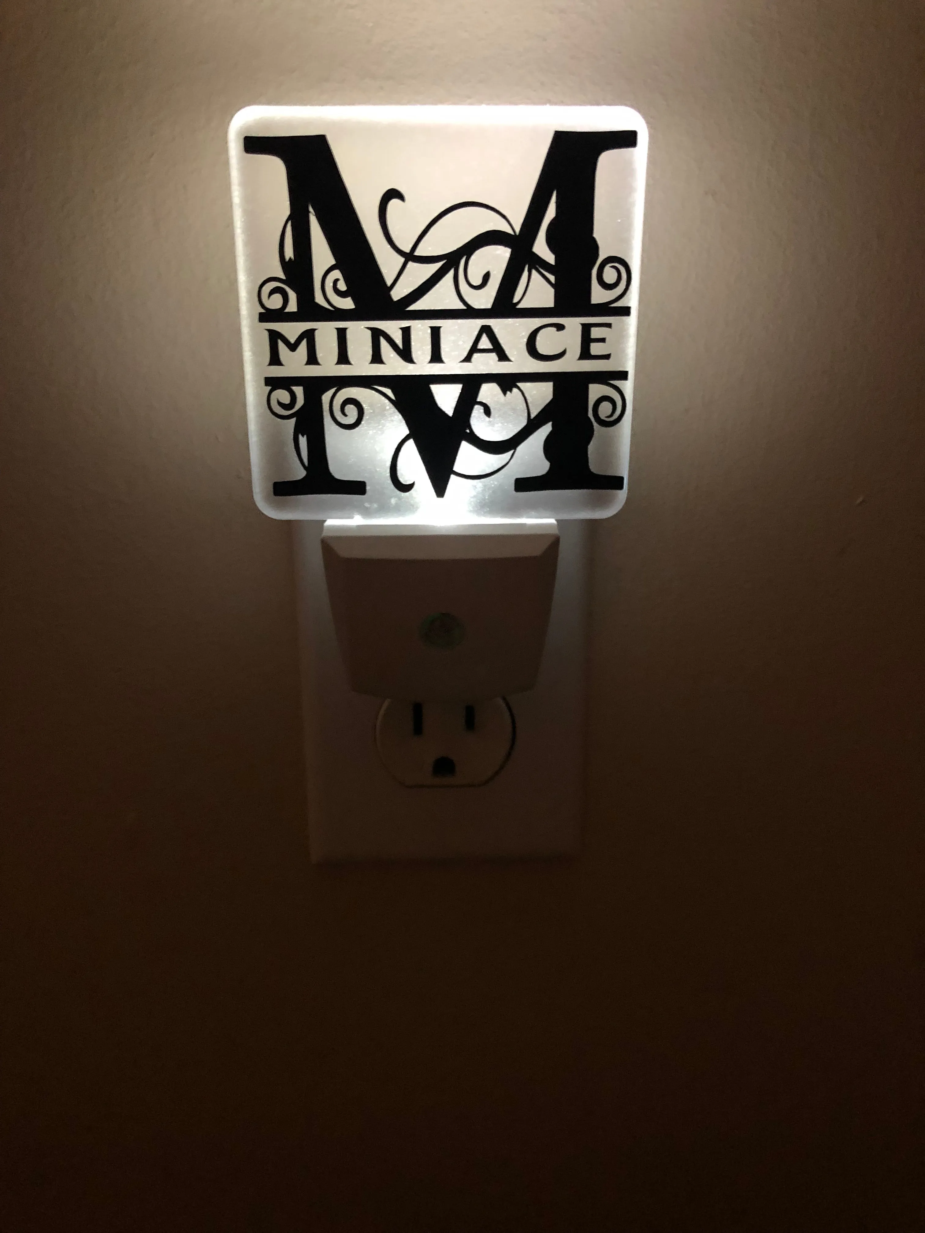 Monogram Name Knock Out Night Light