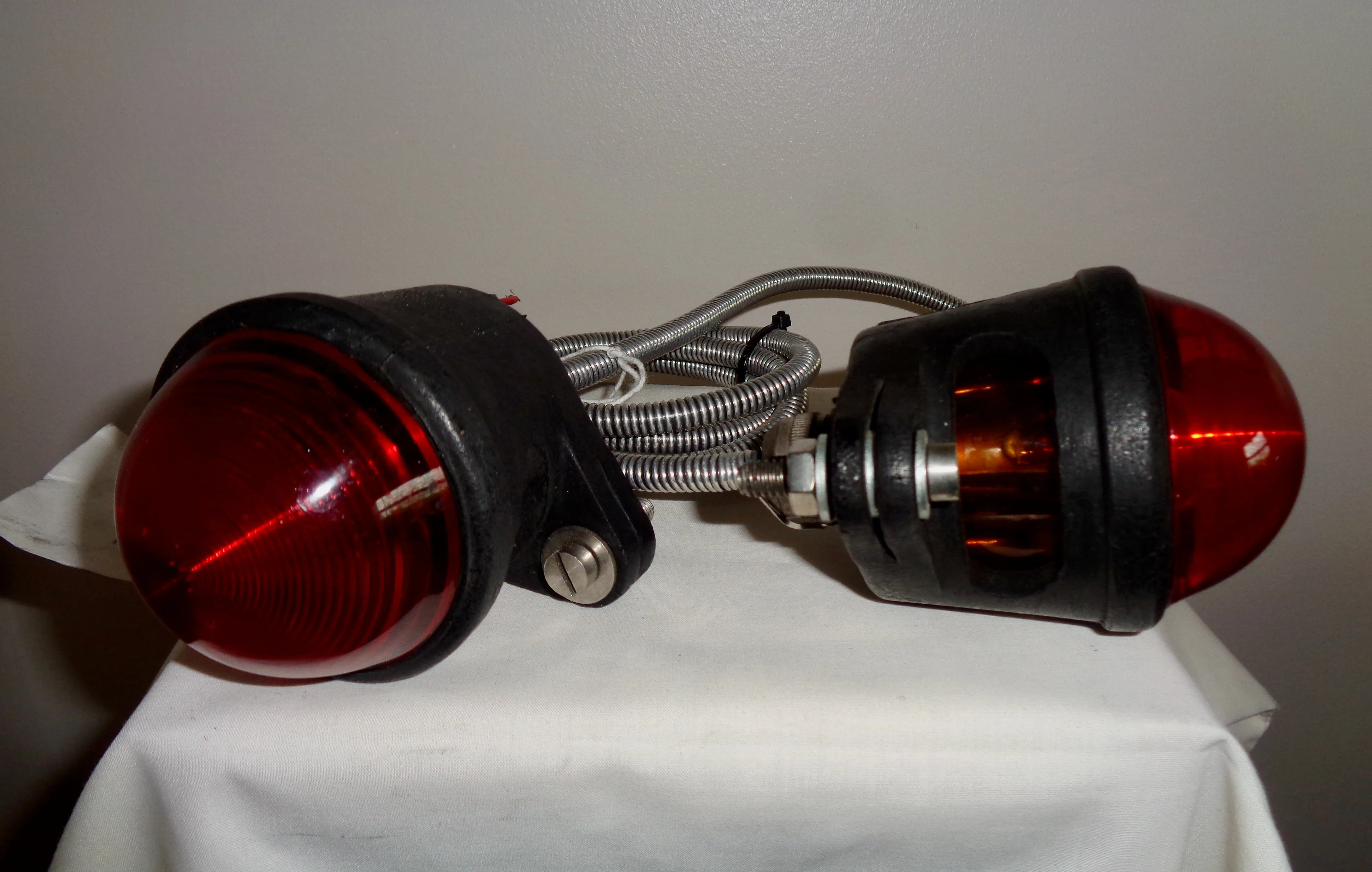 Pair Of Vintage Car Rubbolite Rear Lamps Model 25