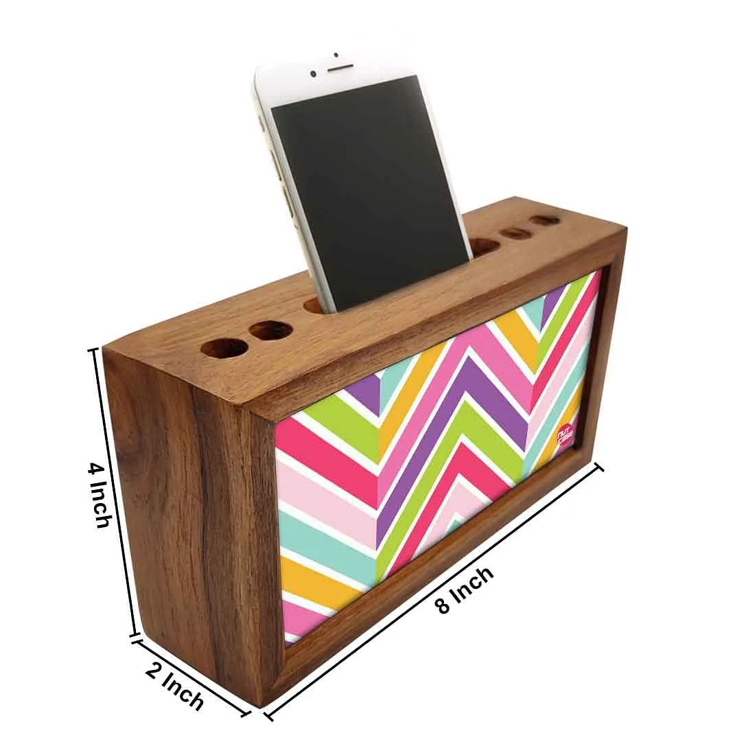 Pen Mobile Stand Holder Desk Organizer - Colorful Lines