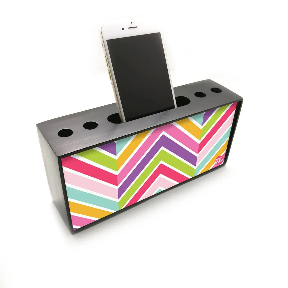 Pen Mobile Stand Holder Desk Organizer - Colorful Lines