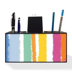 Pen Mobile Stand Holder Desk Organizer - Colorful Stripes