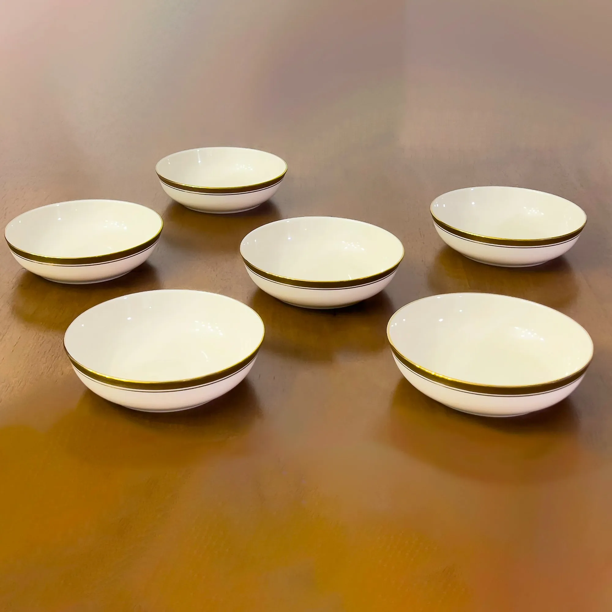 Pickard Palace Gold Porcelain Coupe, Soup Bowls. 24K Gold Detail. Set of 6.