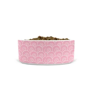 Pink Waves Ceramic Pet Bowls