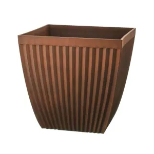 Regency International Fiber Resin Corrugated Square Planter 16"Tx17"W